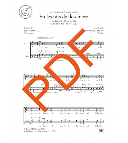 En les nits de desembre - Choir TTBB - digital