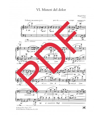 Misteri del dolor - VI preludi per a piano - digital