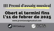 Obert el termini del III Premi JMCatalunya - FICTA Edicions d'Assaig Musical